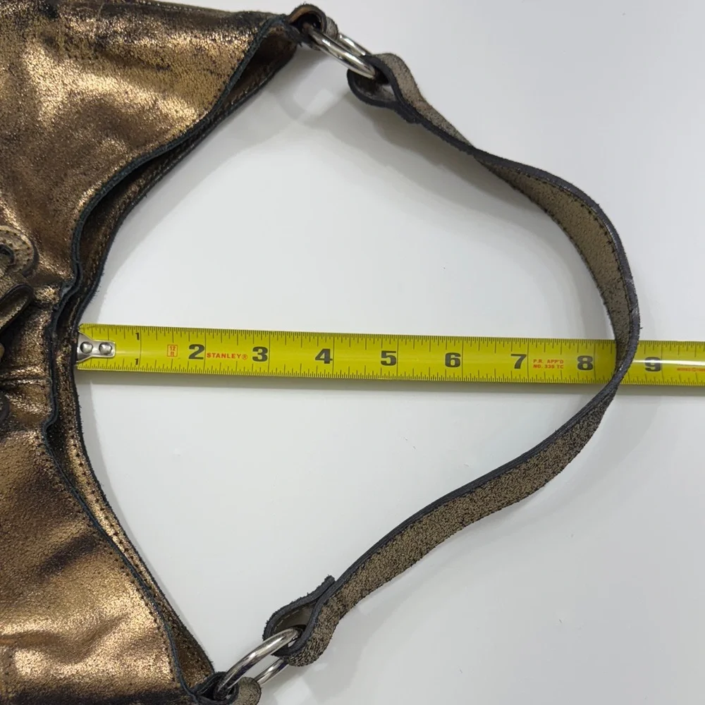 NWOT Kate Landry 100% Leather Metallic Bronze Hobo Bag